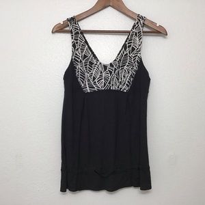 LULULEMON Women’s C5 Palm Print Black Tank Top SZ8